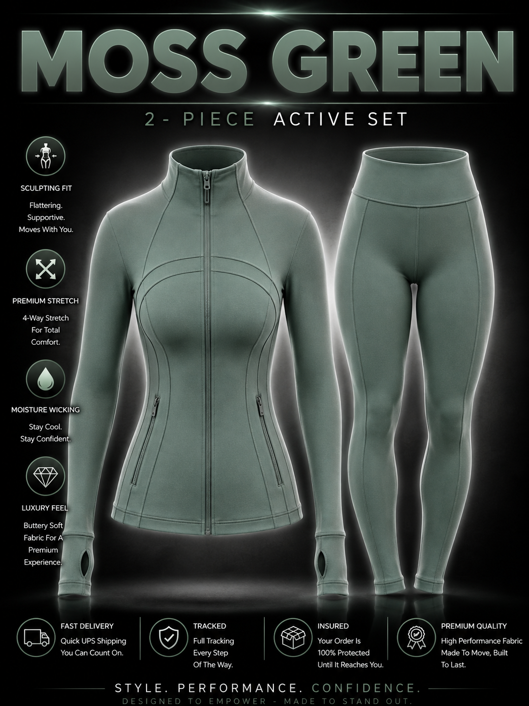 ✨ The Standard Collection-✨ Define Jacket + Legging Set (2-Piece) – Standard Zipper Edition ✨