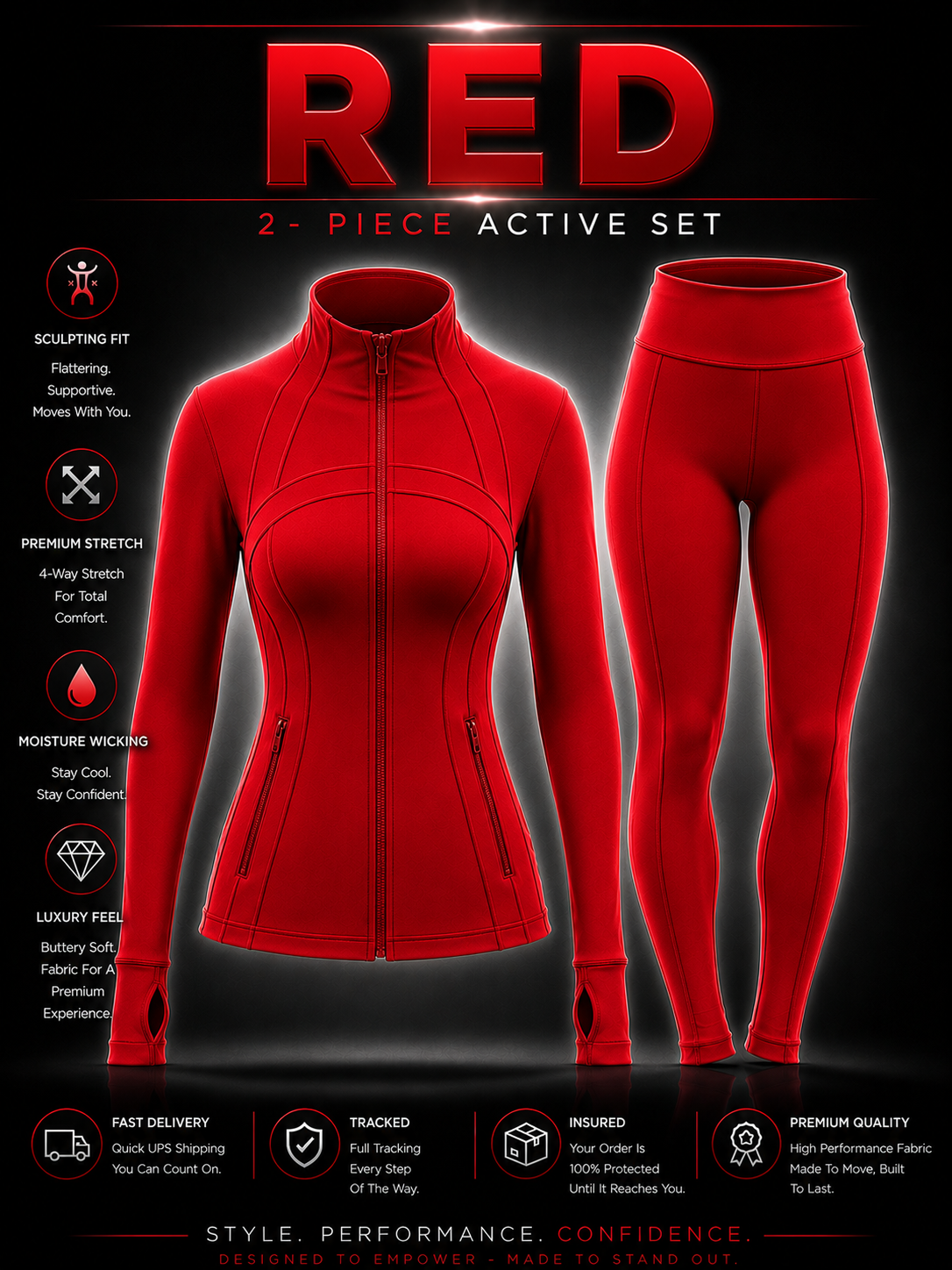 ✨ The Standard Collection-✨ Define Jacket + Legging Set (2-Piece) – Standard Zipper Edition ✨