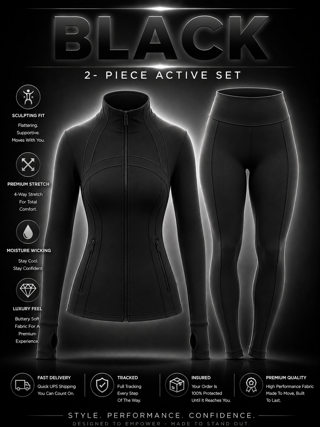✨ The Standard Collection-✨ Define Jacket + Legging Set (2-Piece) – Standard Zipper Edition ✨