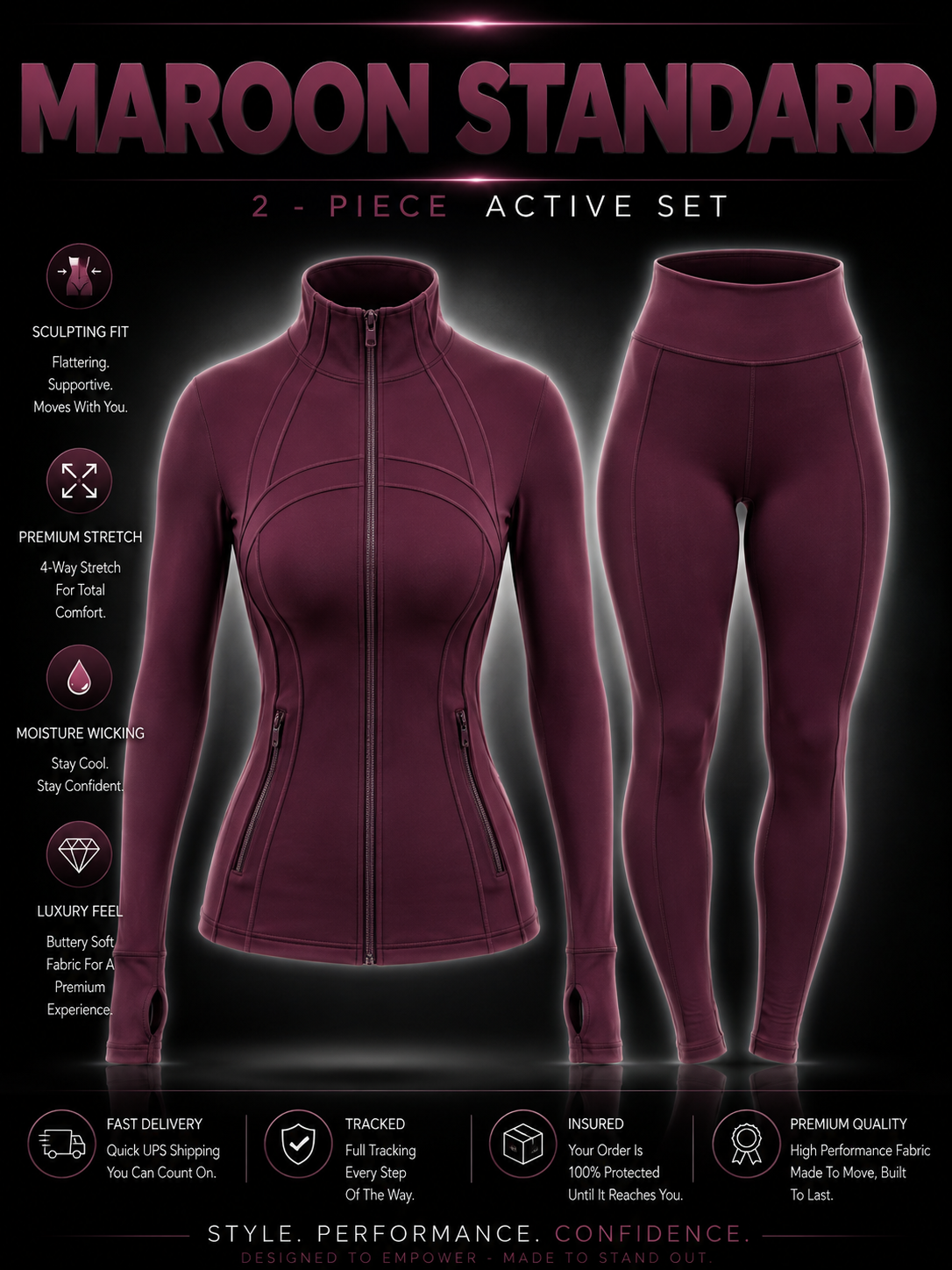 ✨ The Standard Collection-✨ Define Jacket + Legging Set (2-Piece) – Standard Zipper Edition ✨