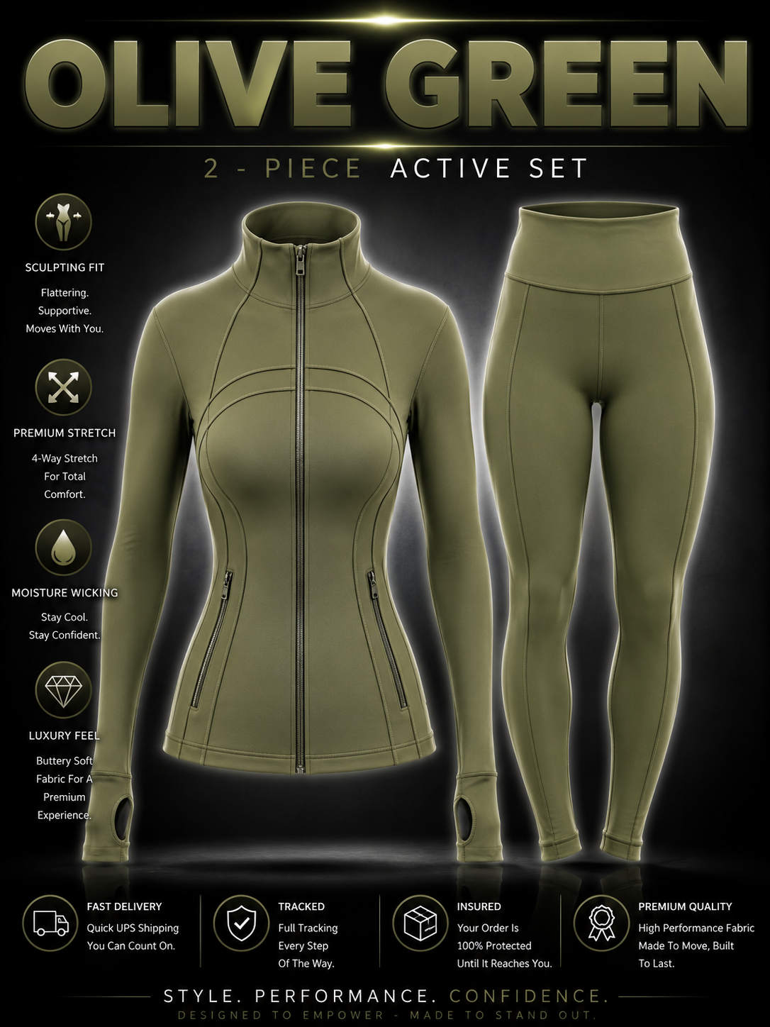 ✨ The Standard Collection-✨ Define Jacket + Legging Set (2-Piece) – Standard Zipper Edition ✨