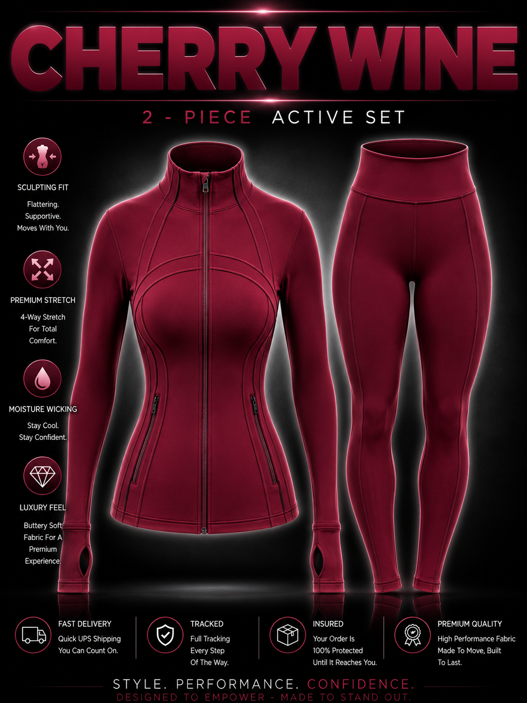 ✨ The Standard Collection-✨ Define Jacket + Legging Set (2-Piece) – Standard Zipper Edition ✨