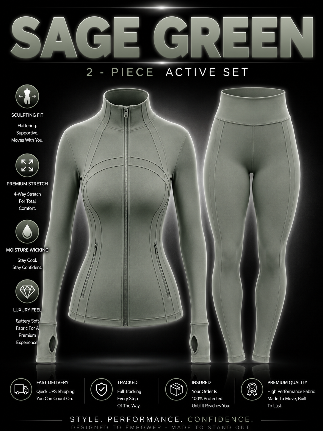 ✨ The Standard Collection-✨ Define Jacket + Legging Set (2-Piece) – Standard Zipper Edition ✨