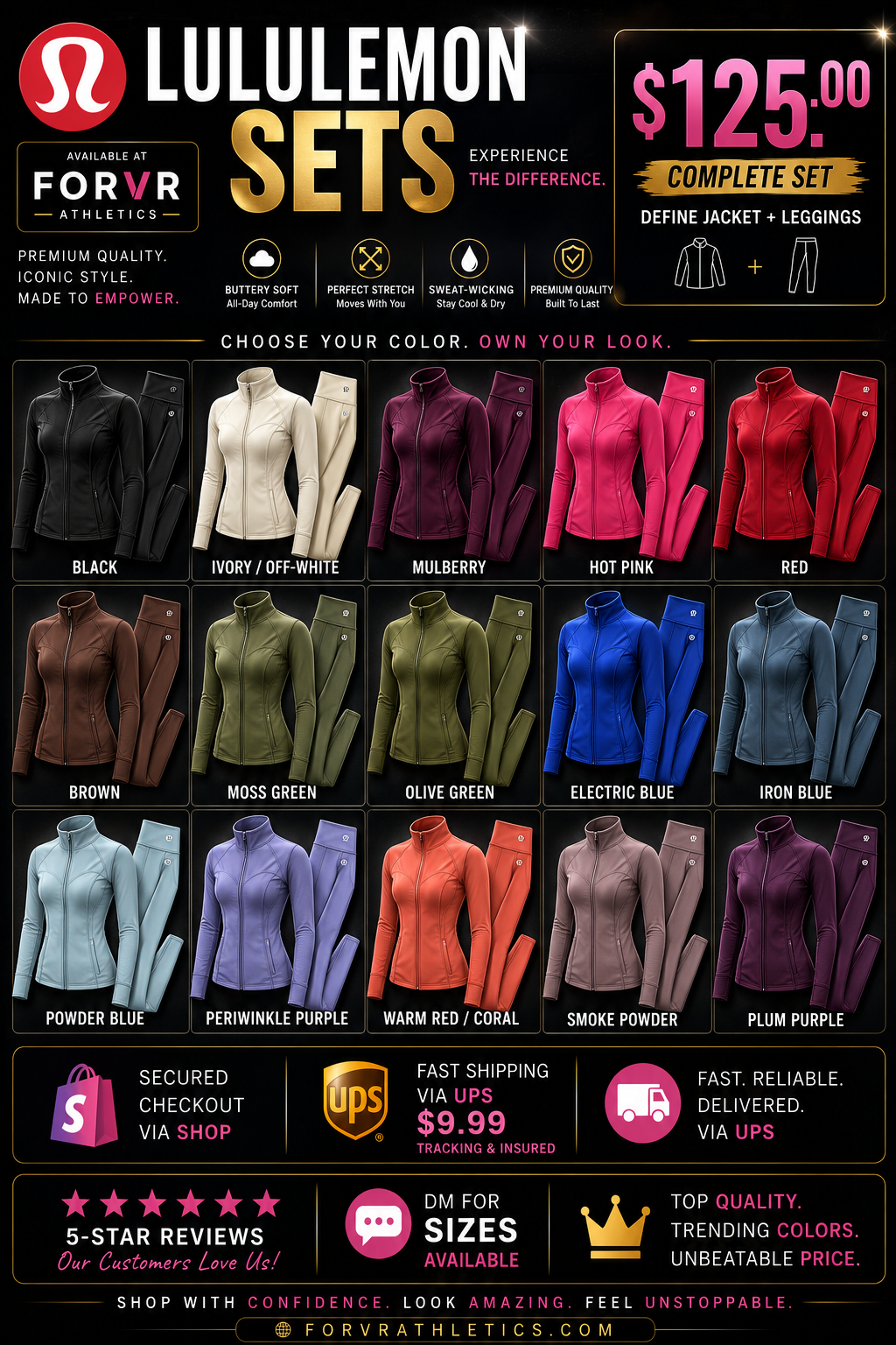 ✨ The Standard Collection-✨ Define Jacket + Legging Set (2-Piece) – Standard Zipper Edition ✨