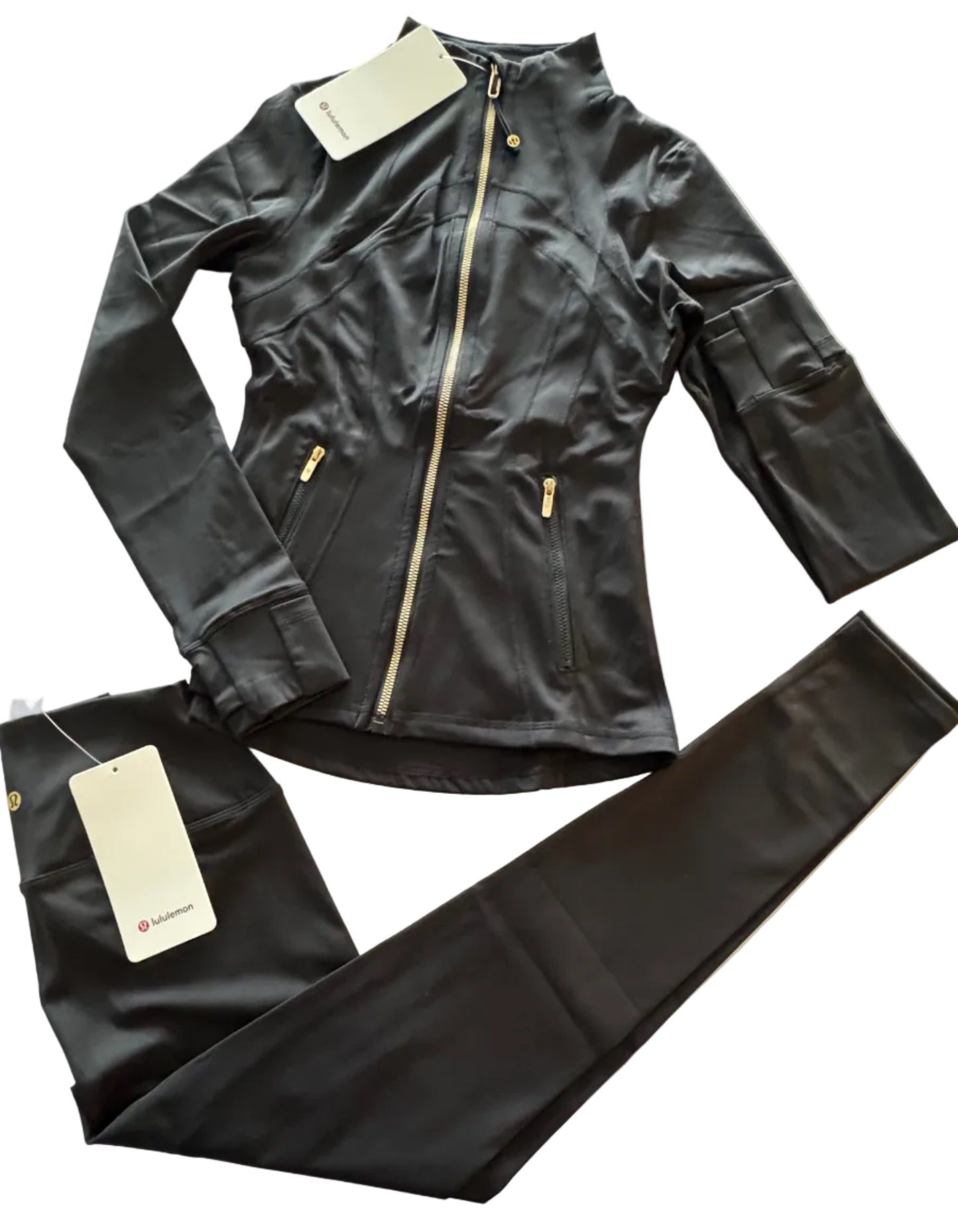 Define 2-Piece Set — Black (Gold Zipper)