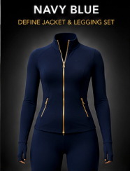 ✨ The Gold Collection-✨ Define Jacket + Legging Set (2-Piece) – Gold Zipper Edition ✨