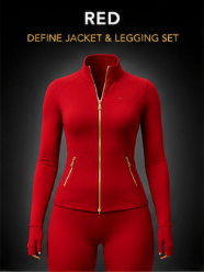 ✨ The Gold Collection-✨ Define Jacket + Legging Set (2-Piece) – Gold Zipper Edition ✨