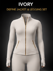 ✨ The Gold Collection-✨ Define Jacket + Legging Set (2-Piece) – Gold Zipper Edition ✨
